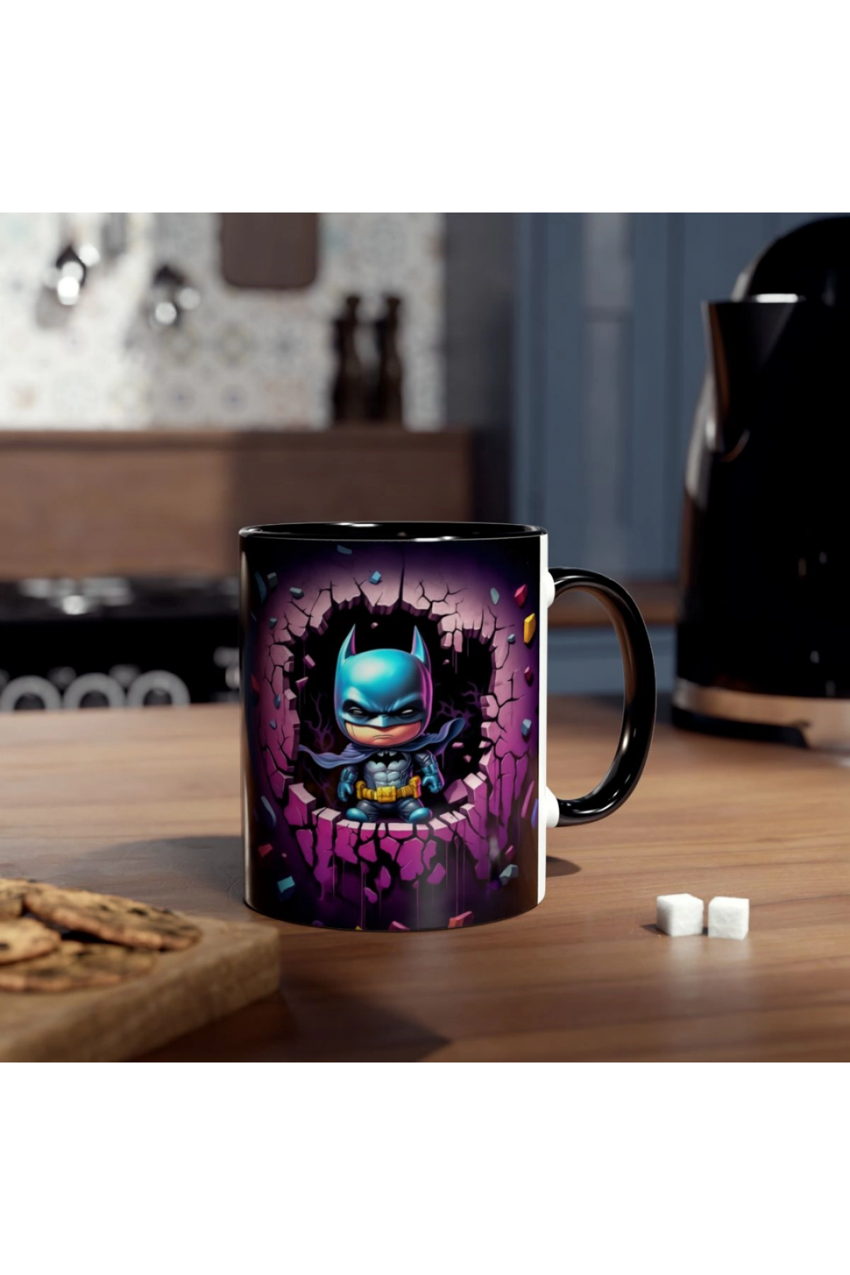 3D bebek süper kahraman baskılı kupa porselen tasarım