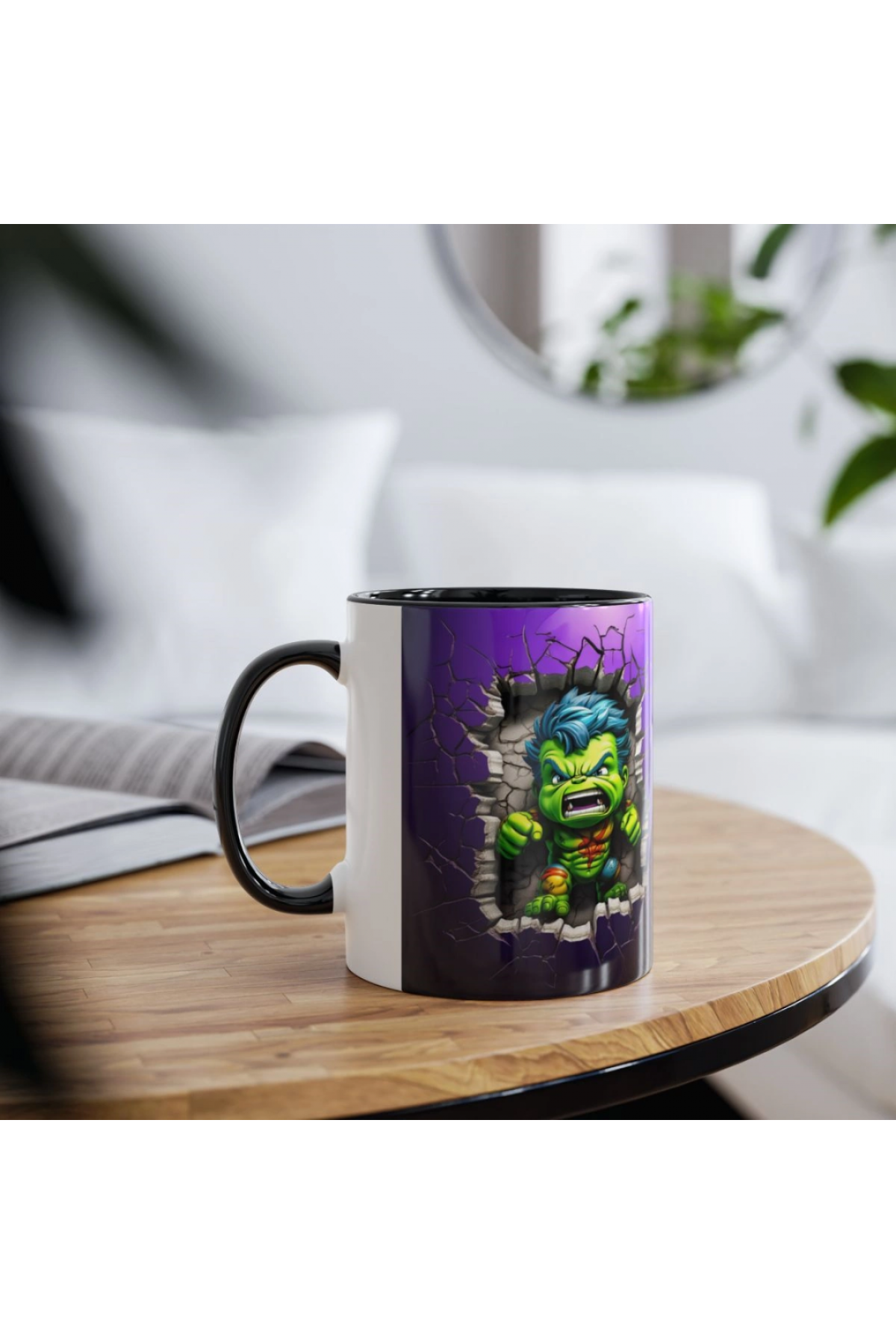 3D bebek süper kahraman baskılı kupa porselen tasarım