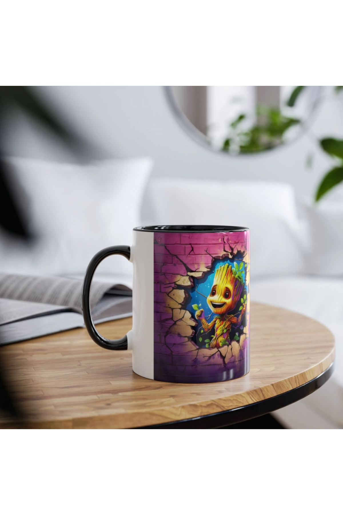 3D bebek süper kahraman baskılı kupa porselen tasarım