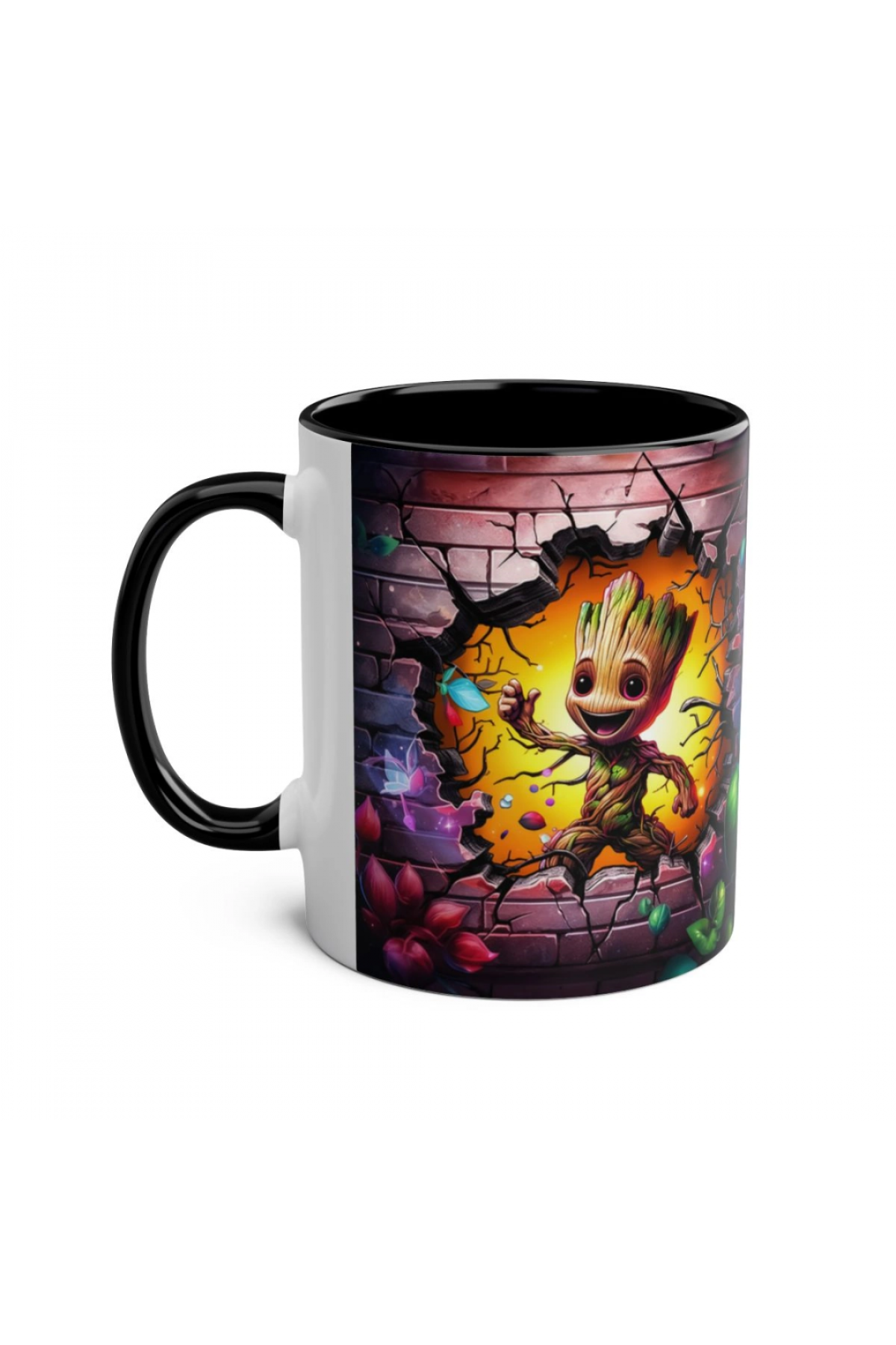 3D bebek süper kahraman baskılı kupa porselen tasarım