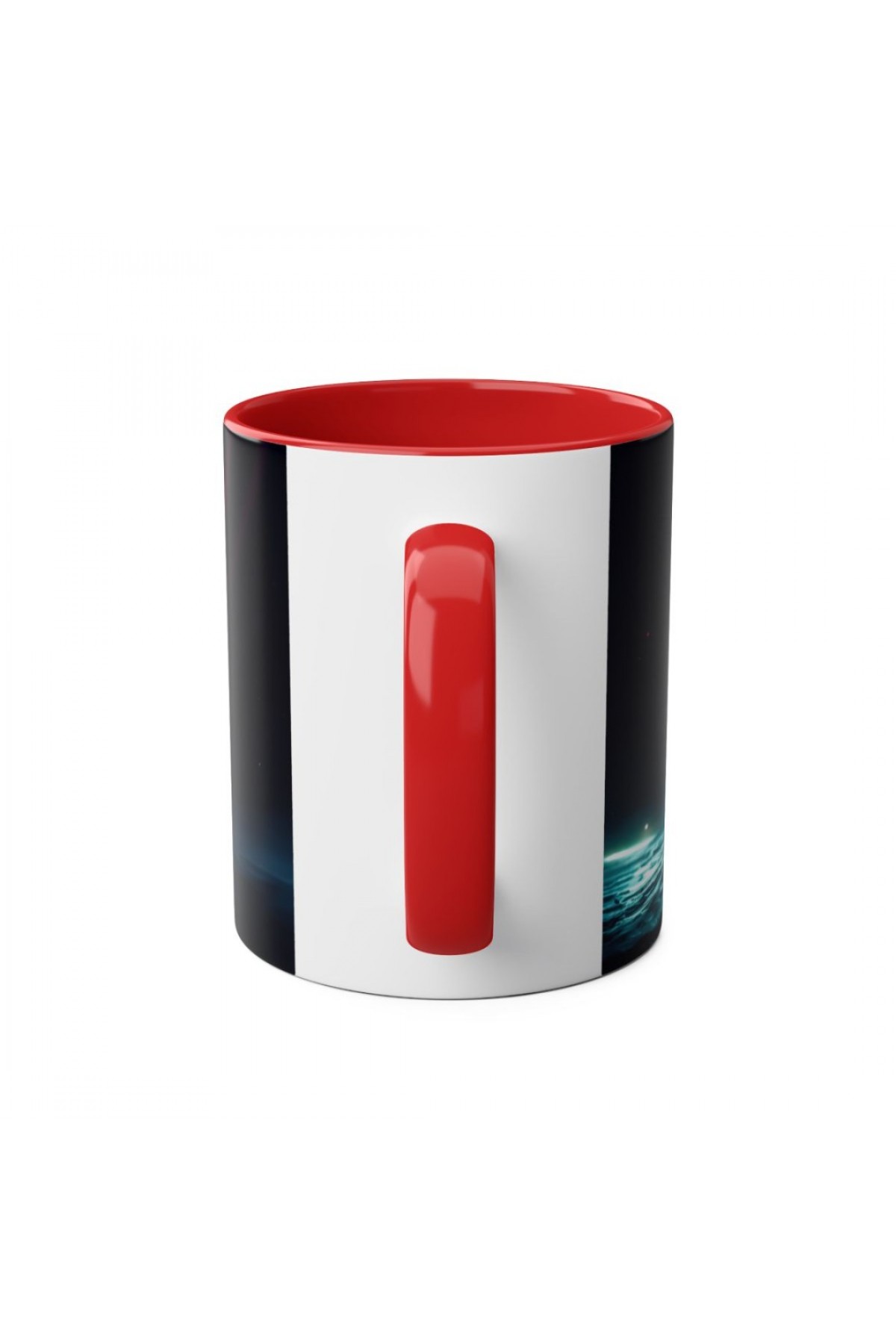 Ay yıldız önünde uluyan bozkurt figürlü renkli özel tasarım kupa