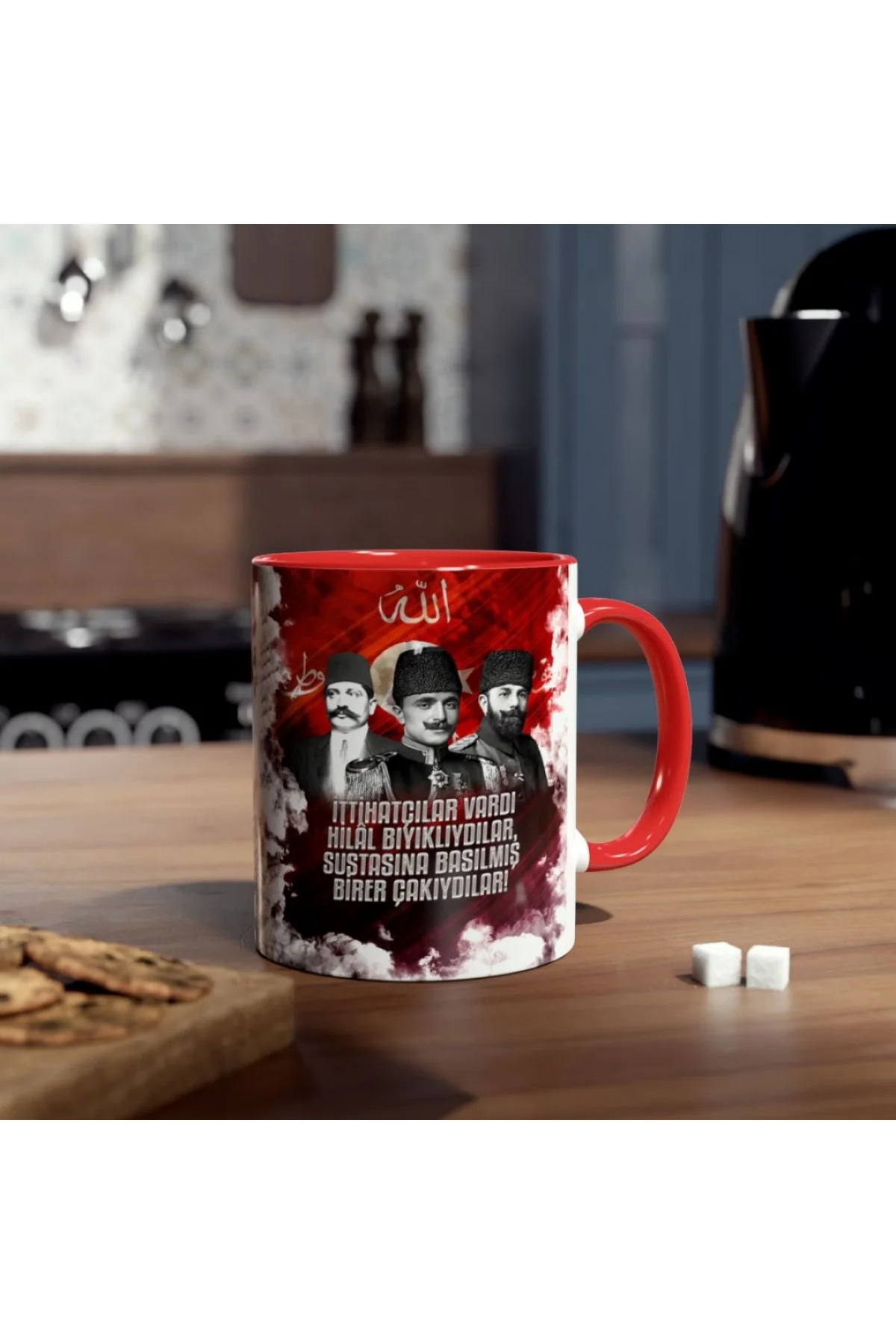 Tarih yazmış komutanlar figürlü veciz söz temalı renkli özel tasarım kupa