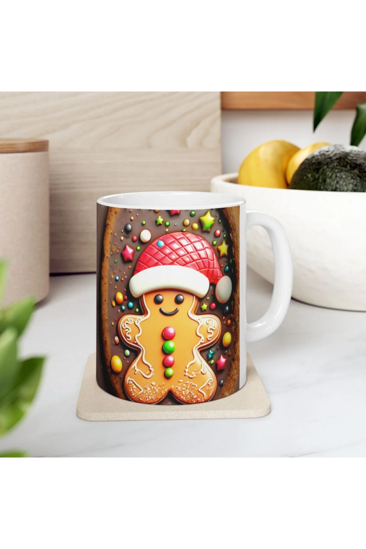 yilbasi zencefilli kurabiye figurlu ozel tasarim kupa