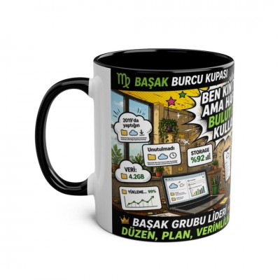 Başak Burcu Kupası - Ben Kin Tutmam, Ama Hafızam Bulut Depolama Kullanıyor! Komik Seramik Kupa