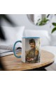 İttihat Terakki ve Türkçü baskılı kupa - tarihî asker ve beyaz kurt tasarımlı kupa