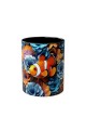 Palyaço balığı ve renkli çiçekler temalı özel tasarım kupa