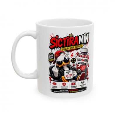 Sictiramin Günlük Sinir Takviyesi Baskılı Kupa | Komik Mizahi Hediye