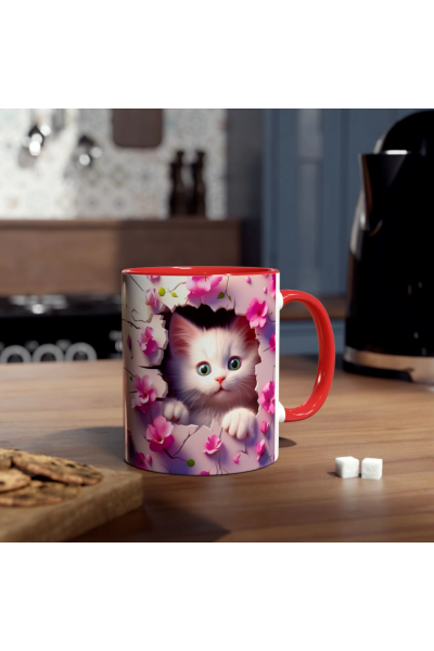 3D Sevimli Kedi Kupa – Optik İllüzyonlu Özel Tasarım