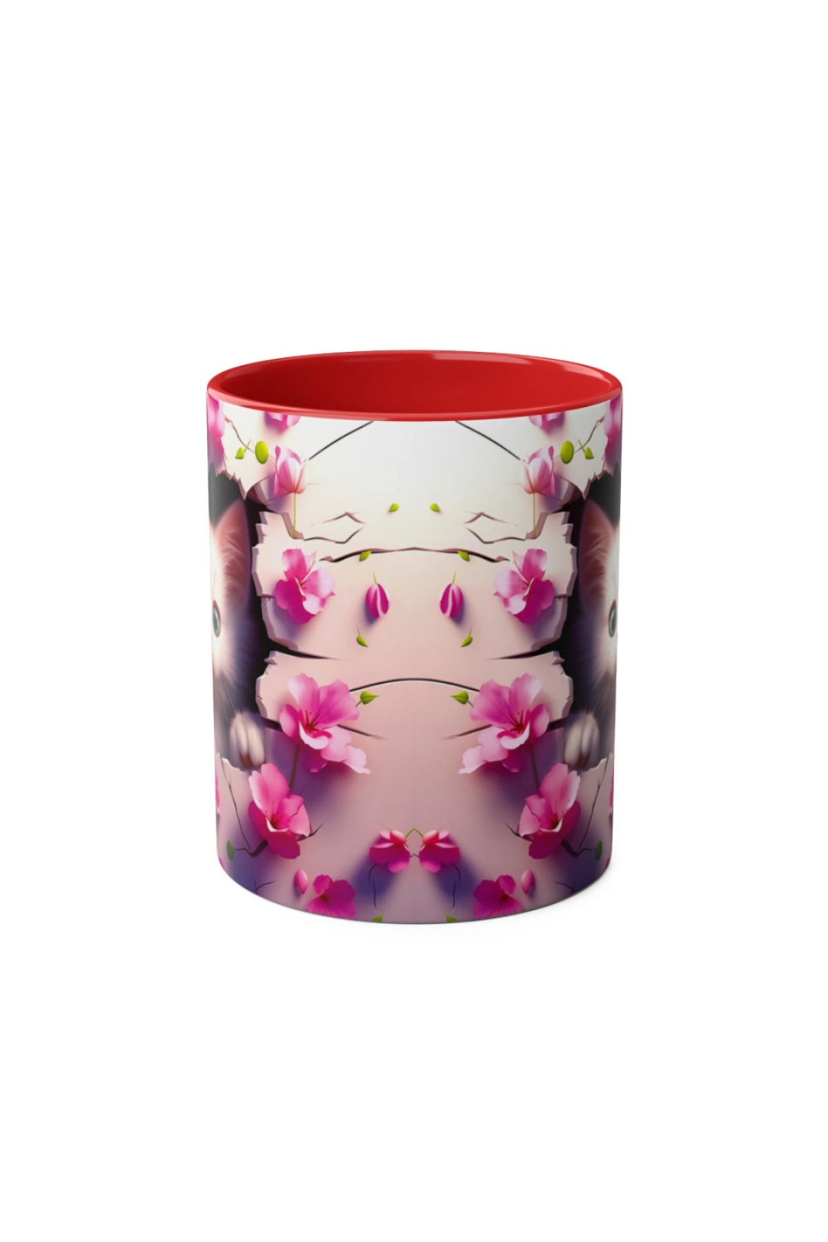 3D Sevimli Kedi Tasarımlı Porselen Kupa