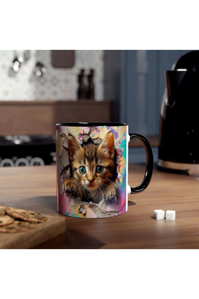 3D Sevimli Kedi Kupa – Gerçekçi Kedi Figürlü Özel Tasarım