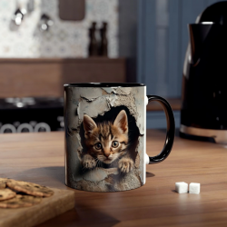 3D Sevimli Kedi Kupa – Gerçekçi Kedi Figürlü Özel Tasarım