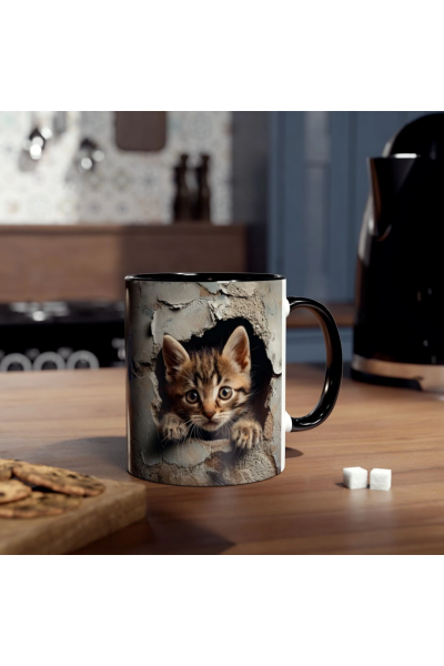 3D Sevimli Kedi Kupa – Gerçekçi Kedi Figürlü Özel Tasarım