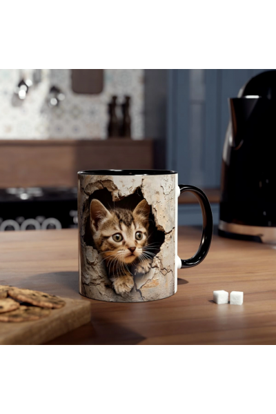 3D Sevimli Kedi Kupa – Gerçekçi Kedi Figürlü Özel Tasarım