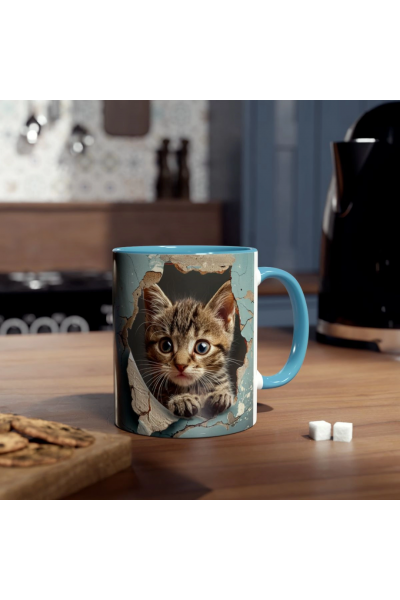 3D Sevimli Kedi Kupa – Gerçekçi Kedi Figürlü Özel Tasarım