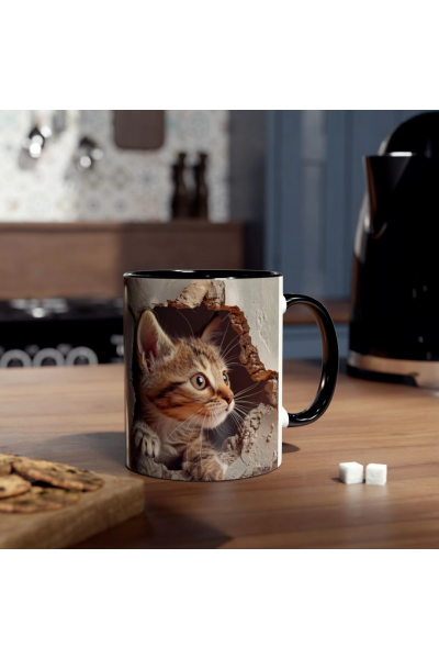 3D Sevimli Kedi Kupa – Gerçekçi Kedi Figürlü Özel Tasarım