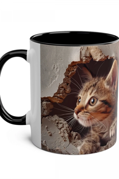 3D Sevimli Kedi Kupa – Gerçekçi Kedi Figürlü Özel Tasarım