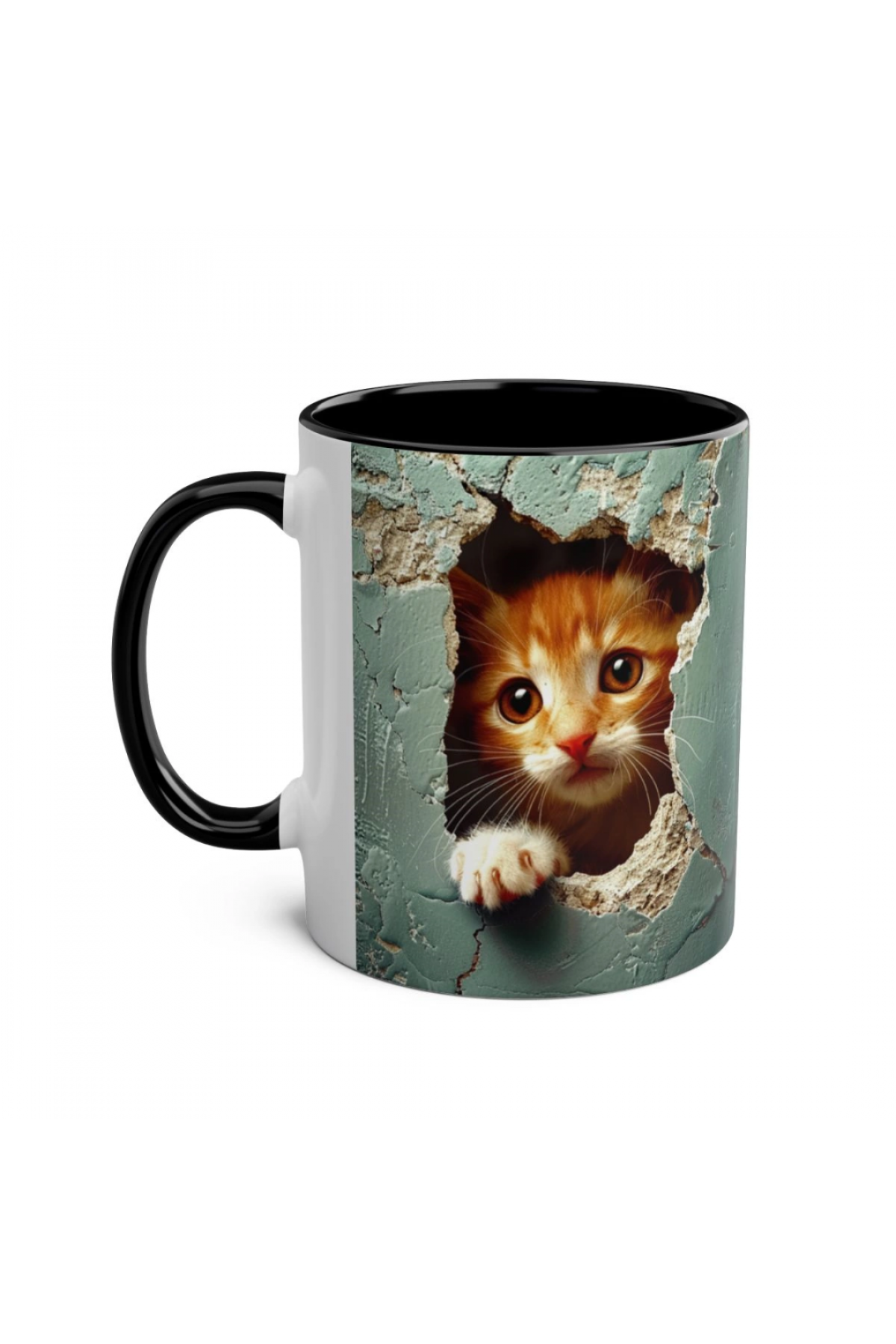 3D Sevimli Kedi Tasarımlı Porselen Kupa