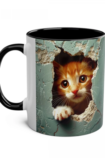 3D Sevimli Kedi Kupa – Gerçekçi Kedi Figürlü Özel Tasarım