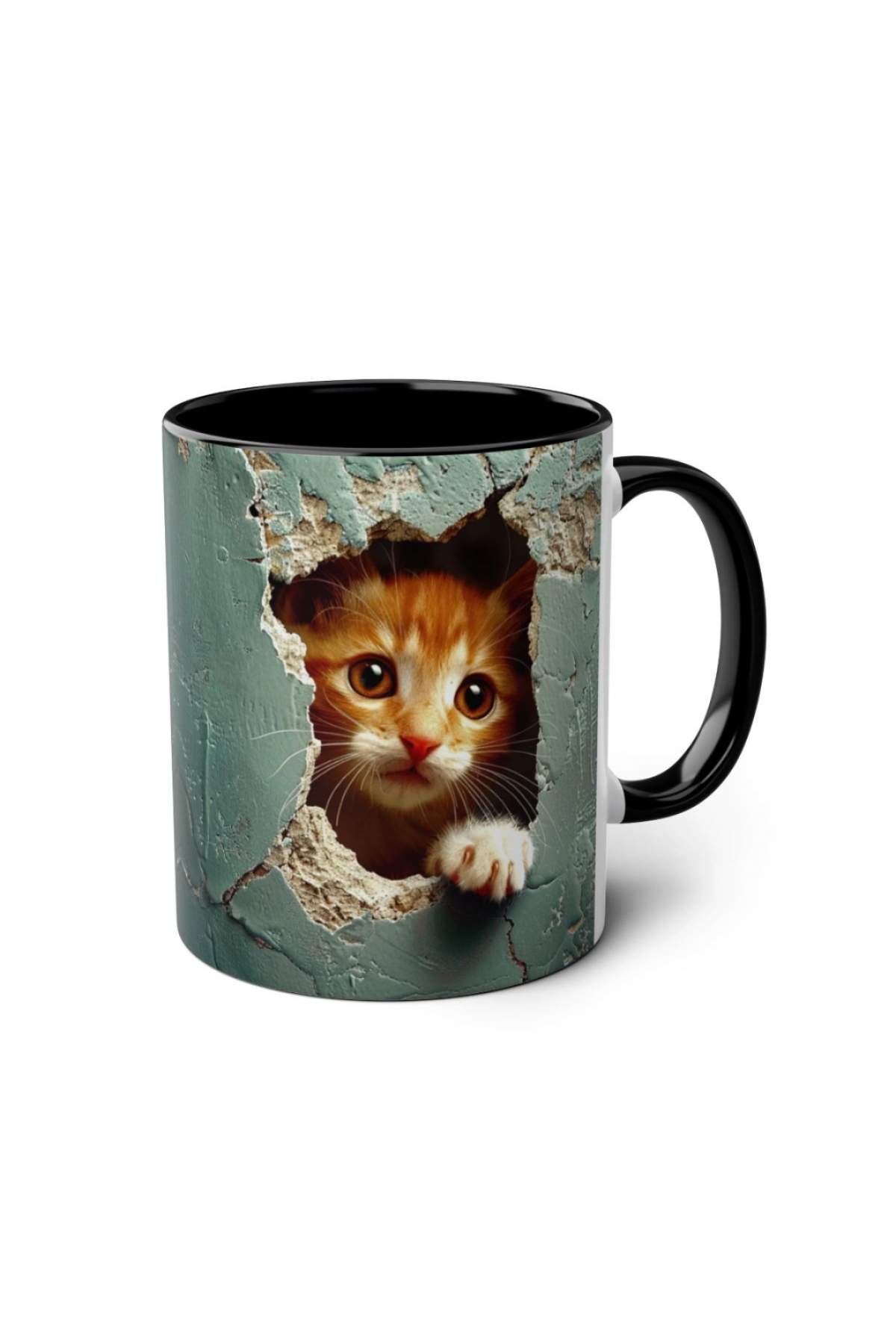 3D Sevimli Kedi Tasarımlı Porselen Kupa