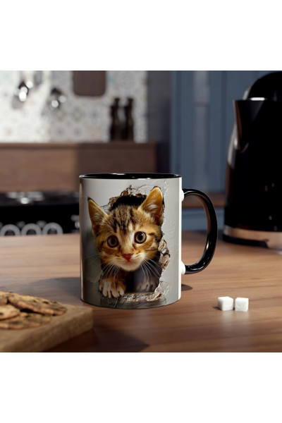 3D Sevimli Kedi Kupa – Gerçekçi Kedi Figürlü Özel Tasarım