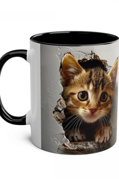 3D Sevimli Kedi Kupa – Gerçekçi Kedi Figürlü Özel Tasarım