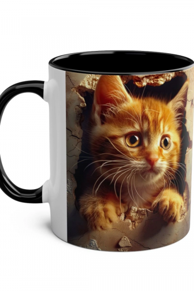 3D Sevimli Kedi Kupa – Gerçekçi Kedi Figürlü Özel Tasarım