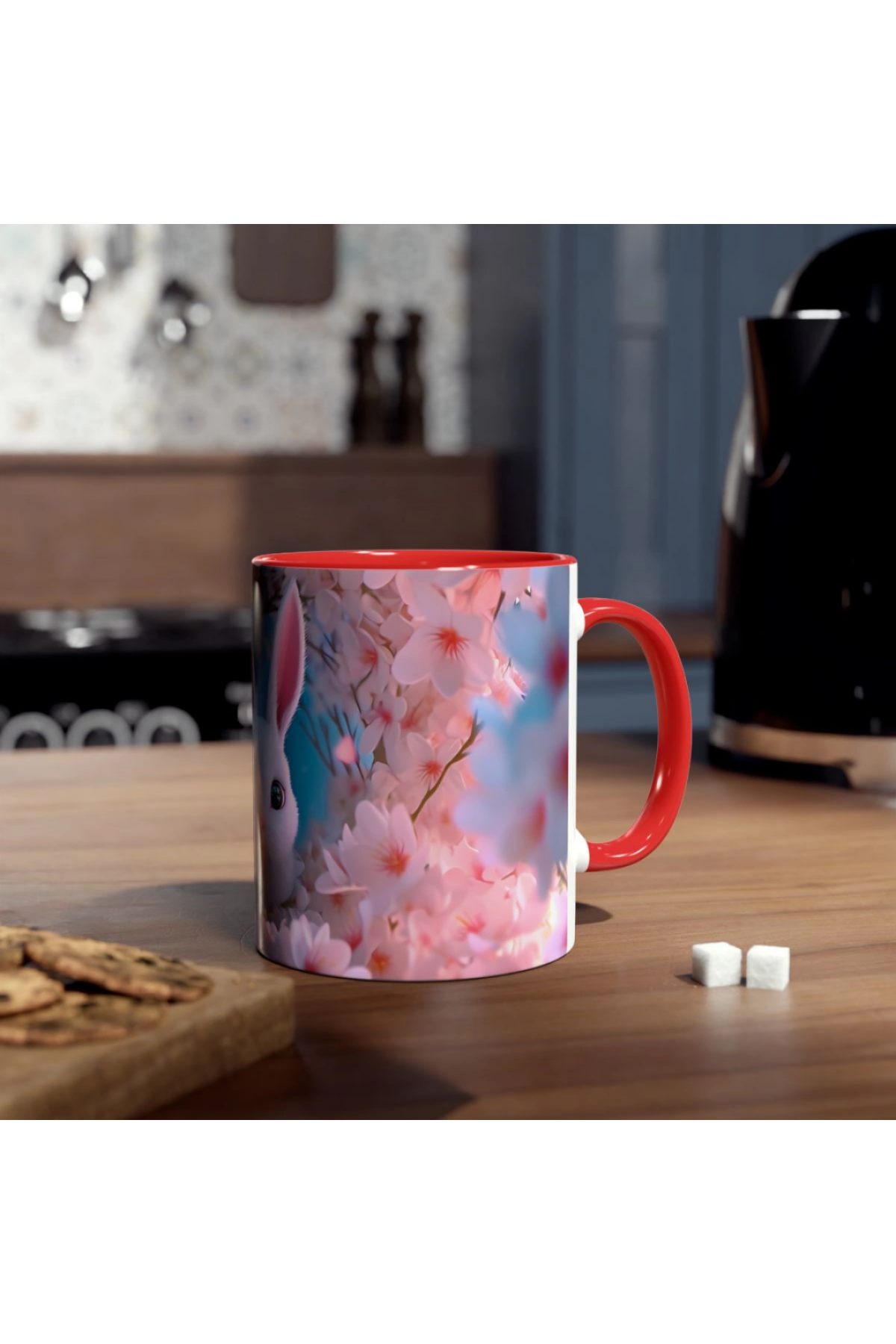 3D tavşan tasarımıyla hazırlanmış özel kupa bardak