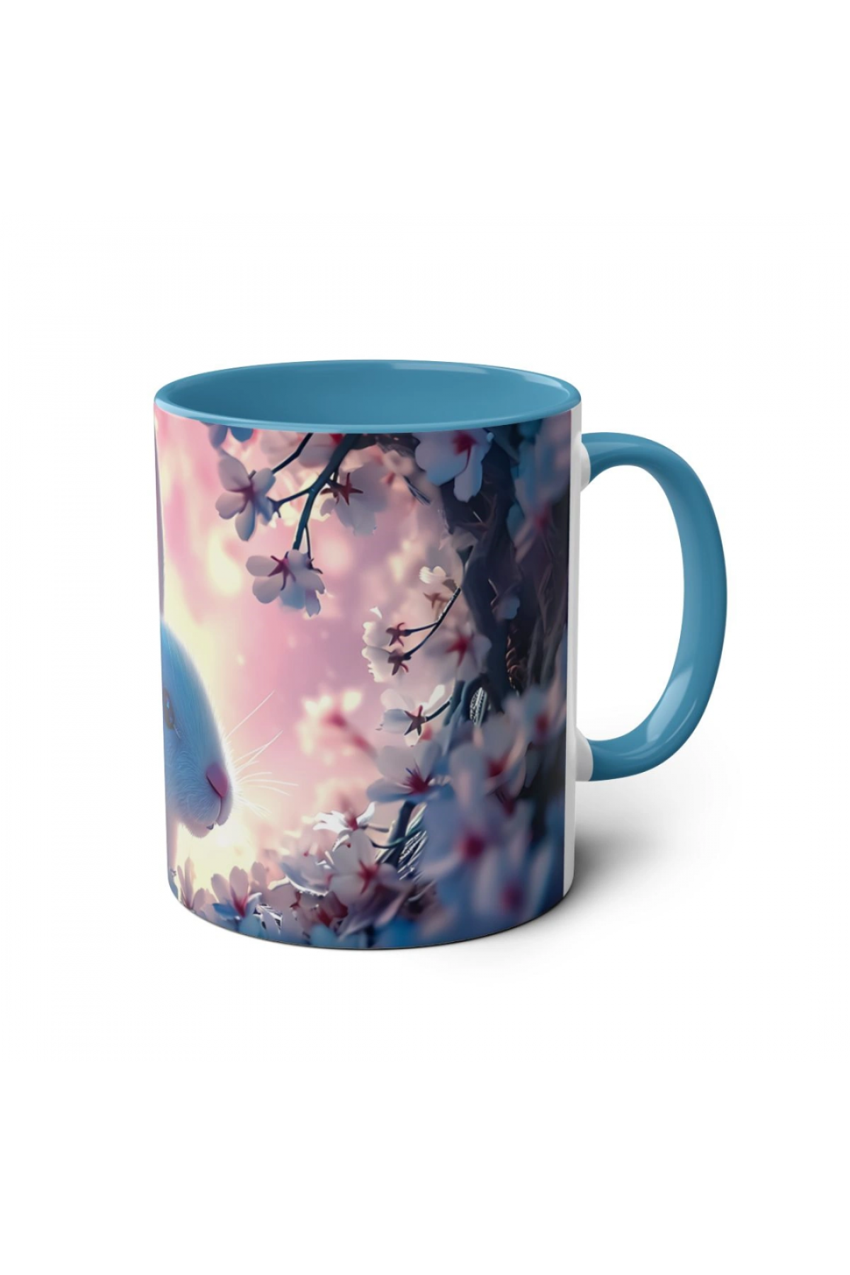 3D tavşan tasarımıyla hazırlanmış özel kupa bardak